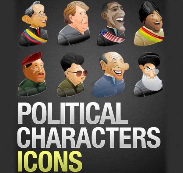 8 Political Leaders Icons vector icons Silvio Berlusconi political icons PNG Icons obama Kim Jong-il Hugo Chavez Evo Morales barack obama Angela Merkel Alvaro Uribe Ali Khamenei   