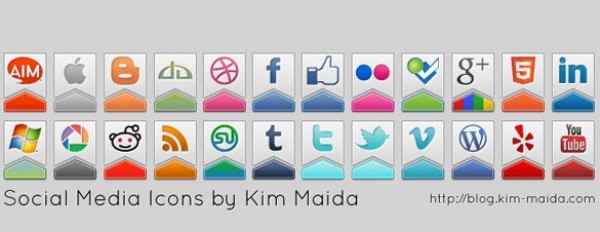 24 Custom Social Media Icons Set PSD/PNG web unique ui elements ui stylish sprites social set quality psd png original new networking modern media interface icons hi-res HD fresh free download free elements download detailed design css creative clean bookmarking   