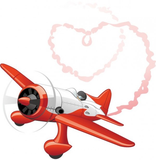 Shiny Red Plane Heart Vector Graphic web vector Valentine unique stylish red plane quality plane original love illustrator high quality heart smoke heart graphic fresh free download free download design creative airplane   