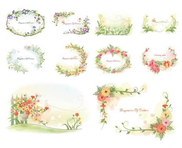10 Flower Garden Wreath Frame Vector Backgrounds wreaths web vector unique ui elements summer stylish spring quality original new interface illustrator high quality hi-res HD graphic garden fresh free download free frames flowers floral elements download detailed design creative background   
