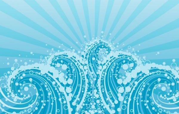 Simplistic Blue Waves Abstract Vector Background web waves vector unique sunbeams stylish sea rays radiant quality original ocean illustrator high quality graphic fresh free download free eps download design creative blue background abstract   