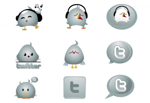 9 Rockin' Twitter Bird Icon Pack vectors vector graphic vector unique twitter quality photoshop pack original modern illustrator illustration icons high quality fresh free vectors free download free download creative bird ai   