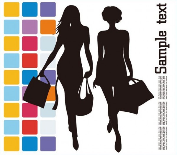 Fashion Shopping Silhouette Vector Graphic women web vector unique ui elements stylish silhouette shopping quality original new interface illustrator high quality hi-res HD graphic fresh free download free fashion elements download detailed design creative beauty background   