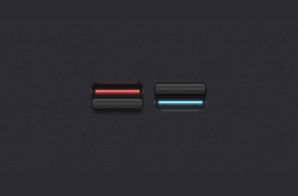 2 Cool Dark Elongated Switches Set PSD web unique ui elements ui toggles switches stylish set red quality psd original on/off on off new modern light interface hi-res HD glowing glow fresh free download free elongated elements effects download detailed design dark switches dark creative clean blue black active state   