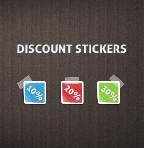 3 Simple Little Taped Discount Stickers Set PSD web unique ui elements ui taped stylish stickers sales red quality psd original new modern little interface hi-res HD green fresh free download free elements download discount sticker discount detailed design creative clean blue   