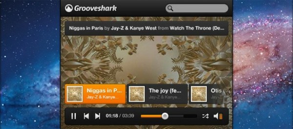 Grooveshark Mini Music Player PSD web unique ui elements ui stylish quality psd player original new music streaming music player modern minimal interface hi-res HD grooveshark fresh free download free elements download detailed design dark creative clean   