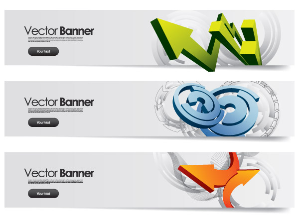 3 Technology in Motion Arrow Banners Set vector technology tech moving motion headers free download free banners arrows   
