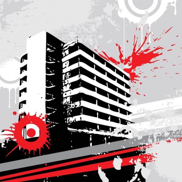 Grunge Splatter Building Vector Graphic web vector urban unique ui elements stylish splatter splat spills red quality pdf paint original new lines interface illustrator high quality hi-res HD grungy grunge graphic fresh free download free elements download detailed design creative city circles building background apartment ai abstract   