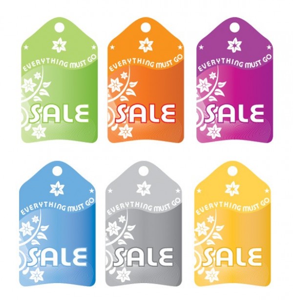 Colorful Attractive Sales Tags Vector Set web vector unique ui elements tags stylish stickers quality original new interface illustrator high quality hi-res HD graphic fresh free download free floral elements editable download detailed design decorative creative   