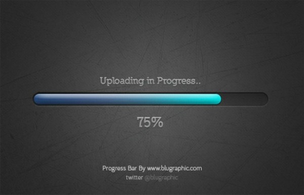 Sleek Blue Progress Bar UI Element PSD web upload unique ui elements ui stylish quality psd progress bar percentage percent original new modern interface hi-res HD gradient fresh free download free elements download detailed design dark creative clean blue bar   