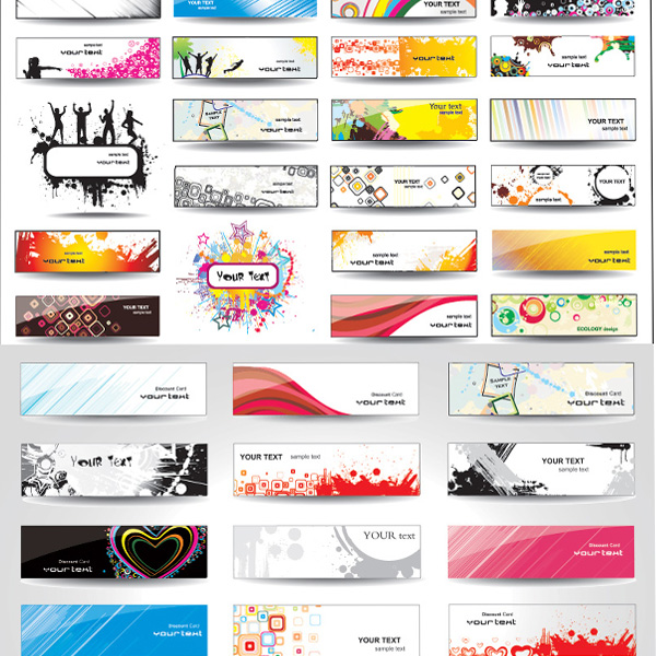 52 Mixed Abstract Vector Banners Pack vector set pack mixed headers free download free dancing banners abstract   