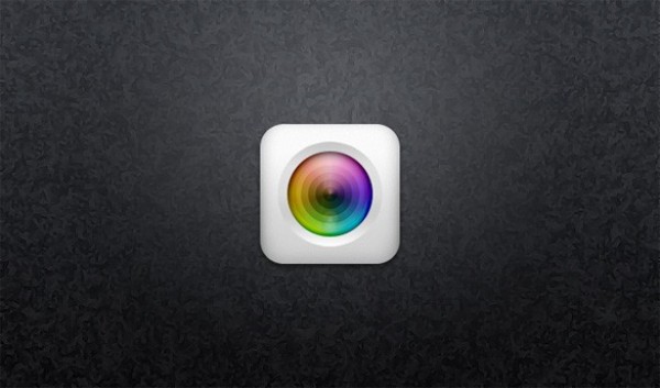 White iOS Camera Icon with Colorful Lens white camera icon white web unique ui elements ui stylish rounded quality psd original new modern light lens iridescent ios camera icon ios interface hi-res HD fresh free download free elements download detailed design creative colorful clean camera icon   