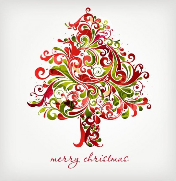 Creative Floral Christmas Tree Vector Graphic web vector unique tree swirls stylish quality original illustrator high quality graphic fresh free download free floral download design creative colorful christmas tree christmas abstract christmas tree abstract   