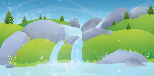 Pure Water Well Spring Vector Graphic well water vectors valley spring scenery pure mountain mineral lake free vectors free download fountain   