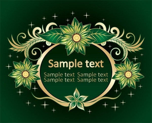 Green Floral Frame Vector Background web vector unique ui elements text stylish quality oval original new message interface illustrator high quality hi-res HD green graphic fresh free download free frame flowers floral eps elements download detailed design creative background ai   