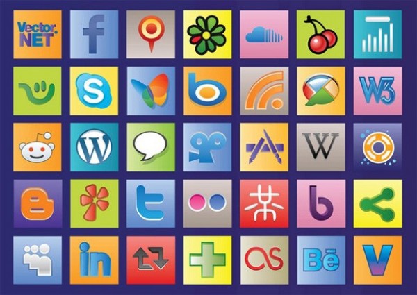 Fresh Colorful Social Media Vector Icons web vector unique stylish social media social icons social quality original new networking modern logos illustrator icons high quality graphic fresh free download free download design creative colorful bright   