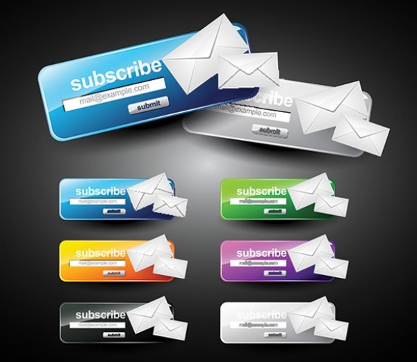 6 Subscribe Newsletter Mail Box Vector Set web vector unique ui elements subscribe stylish set quality original newsletter new mail interface illustrator high quality hi-res HD graphic fresh free download free eps envelope elements download detailed design creative colorful blue   