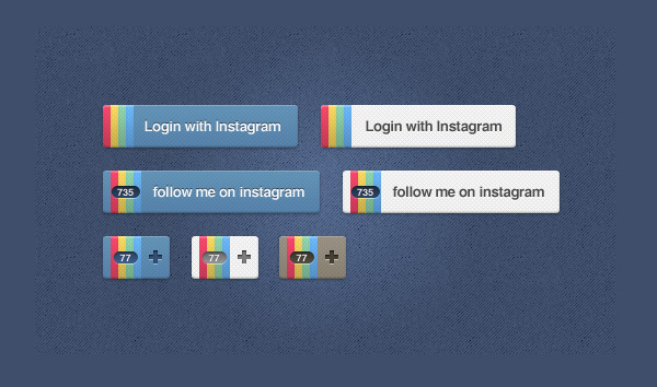 7 Intricately Textured Instagram Buttons Set PSD web unique ui elements ui textured stylish small set quality psd original new modern interface instagram icons instagram buttons instagram hi-res HD fresh free download free elements editable download detailed design creative clean buttons   