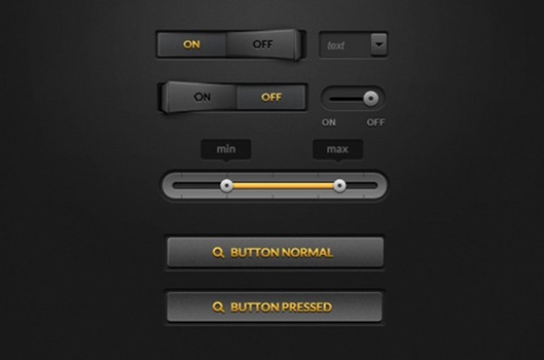 Detailed Dark Web UI Elements Kit PSD web unique ui set ui kit ui elements ui toggle switches toggle switch stylish slider set quality psd original on/off switch new modern kit Interval slider interface hi-res HD fresh free download free elements dropdown download detailed design dark creative clean buttons analogue   