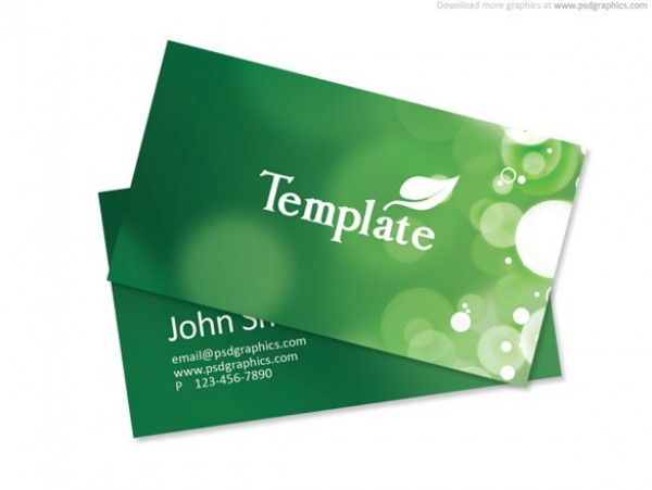 Green Eco Nature Business Card Templates PSD web unique ui elements ui template stylish simple quality original organic new nature modern leaves interface hi-res HD front fresh free download free elements eco friendly download detailed design creative clean business card back   