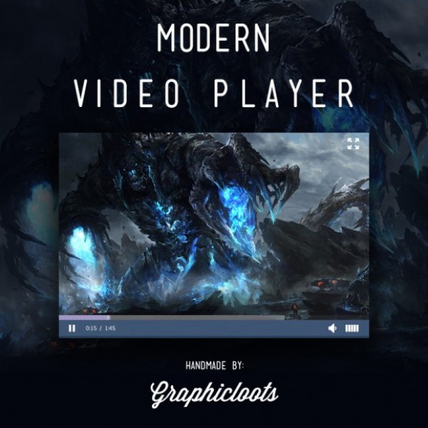 Free PSD Modern Video Player youtube video player psd   