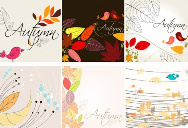 6 Autumn Leaves Abstract Vector Backgrounds web vector unique ui elements stylish quality original new leaves interface illustrator high quality hi-res HD graphic fresh free download free eps elements download detailed design creative birds background autumn leaves autumn abstract   