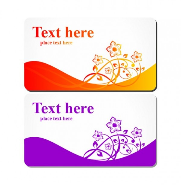 Floral Business or Gift Card Templates Set yellow web vector unique ui elements template stylish set quality purple original orange new interface illustrator high quality hi-res HD graphic gift card fresh free download free flowers floral card floral eps elements download detailed design decorative creative cdr card business card autumn ai   