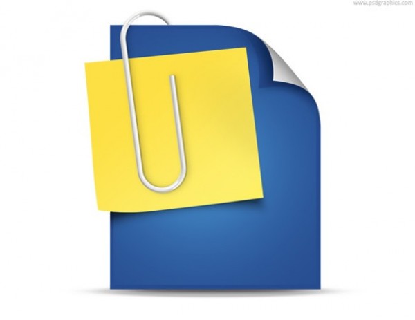 Paper Clip Sticky Note Attachment Icon PSD yellow web unique ui elements ui stylish sticky note quality psd paper clip original note new modern interface icon hi-res HD fresh free download free elements download detailed design creative clean blue attachment icon attachment   