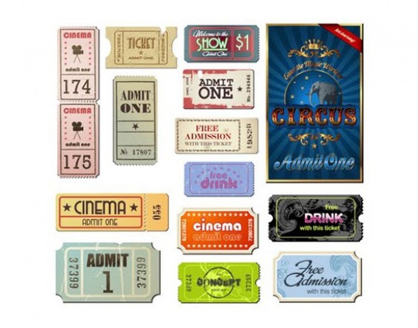 Vintage Movie Tickets Labels Vector Set web vintage movie ticket vintage vector unique ui elements tickets stylish set quality original new movie ticket labels interface illustrator high quality hi-res HD graphic fresh free download free elements download detailed design creative   