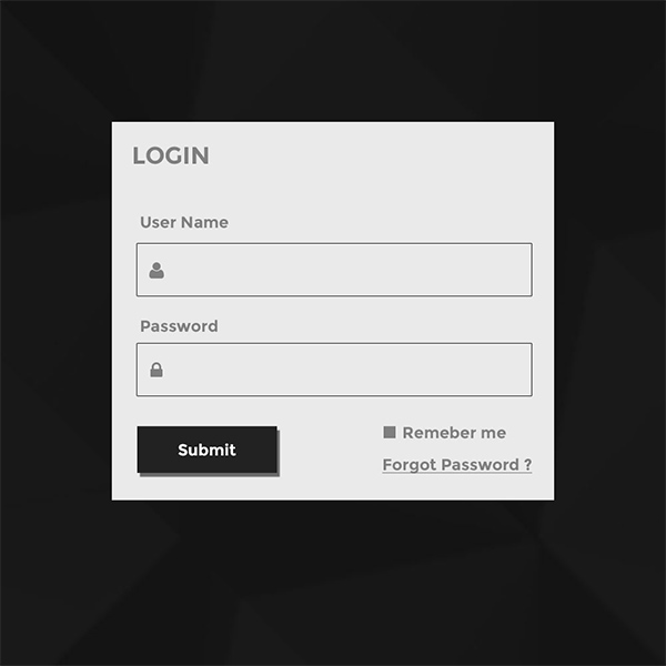 Black White Minimal Login Form signin sign-in login form login form   