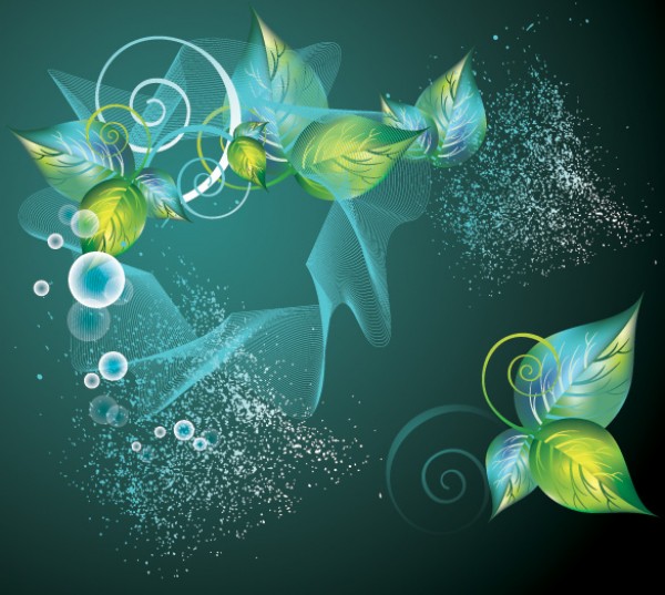 Floating Leaves Abstract Vector Background web vectors vector graphic vector unique ultimate space quality photoshop pattern pack original new nature modern leaves leaf illustrator illustration high quality green fresh free vectors free download free ecology eco download design creative background ai   