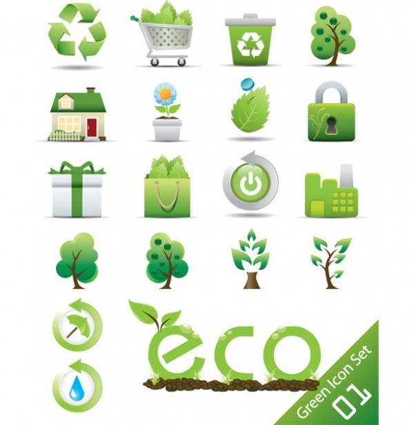 18 Eco Green Nature Vector Icons Set web vector unique ui elements tree stylish set recycle quality original organic new nature leaves interface illustrator icons house high quality hi-res HD green graphic go green fresh free download free elements ecology eco earth download detailed design creative   