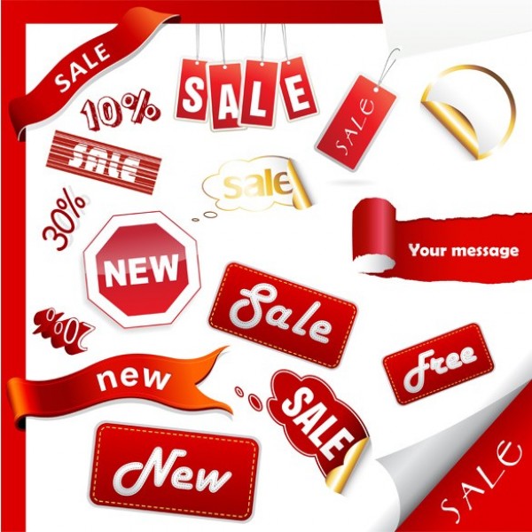 Amazing Red Sales Stickers & Labels Set web vector unique ui elements tags stylish stickers set sales ribbon red quality pack original new labels interface illustrator high quality hi-res HD graphic fresh free download free eps elements ecommerce download discount detailed design curled creative corner cloud   