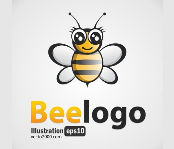 Sunny Cartoon Bee Vector Icon or Logo web vector unique ui elements stylish quality original new logotype logo interface illustrator icon honeybee high quality hi-res HD graphic fresh free download free elements download detailed design creative cartoon bee bee   