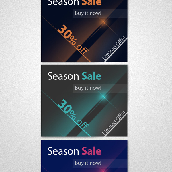 3 Dark Web Sales Banners Set ui elements ui set sales banners sales free download free discount dark banners   