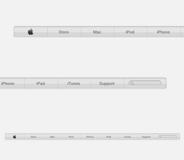 Slim Apple Style Navigation Menu PSD web unique ui elements ui stylish slim quality psd original new navigation menu navigation modern menu interface hi-res HD grey fresh free download free elements download detailed design creative clean bar apple navigation apple menu   