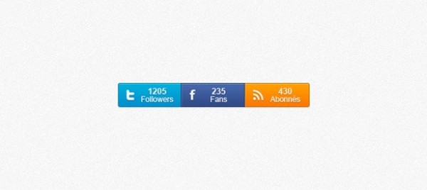 3 Sweet Social Counters Buttons Set PSD web unique ui elements ui twitter stylish social counters social set rss quality psd original new modern interface hi-res HD fresh free download free followers fans facebook elements download detailed design creative counter buttons clean buttons   