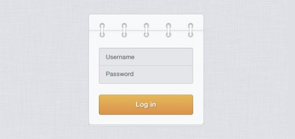 Sweet Flip-over Pad Login Form PSD web unique ui elements ui stylish simple quality original notepad new modern login form login interface hi-res HD fresh free download free flip-up flip-over pad elements download detailed design creative clean   