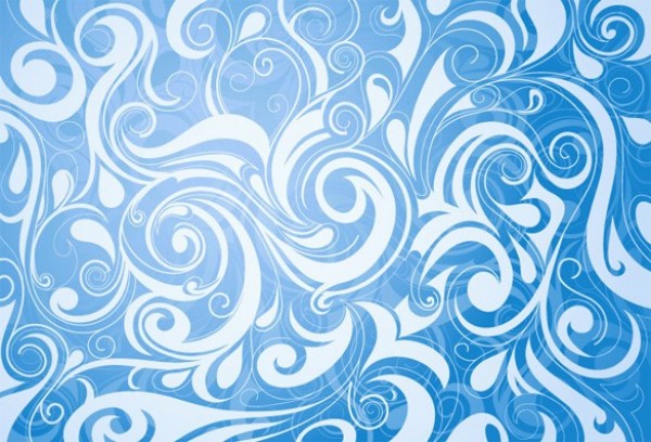 Blue Rolling Swirls Abstract Vector Background white web waves vector unique swirling swirl stylish quality original new illustrator high quality graphic fresh free download free floral eps download design creative blue background abstract   