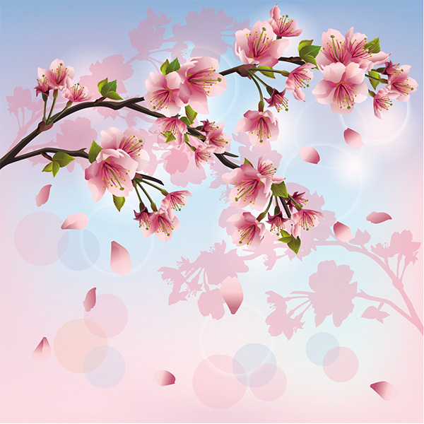 Spring Flowering Tree Floral Background vector tree spring free download free flower floral background   