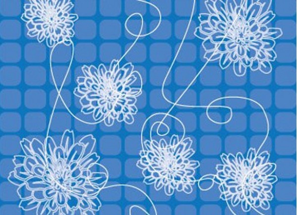 Delicate Floral with Grid Style Vector Background web vector unique ui elements swirls stylish quality original new lines interface illustrator high quality hi-res HD hand drawn graphic fresh free download free flowers floral elements download detailed design creative blue background ai abstract   
