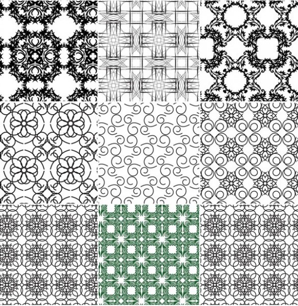 9 Decorative Abstract Vector Patterns Set web vintage victorian vector unique tileable tile stylish seamless retro quality original illustrator high quality graphic geometric fresh free download free download design creative background abstract   