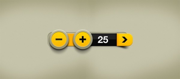 Funky Yellow Tab Counter Interface PSD yellow web unique ui elements ui stylish quality psd plus original new modern minus interface hi-res HD fresh free download free forward elements download detailed design creative counter click clean buttons add   