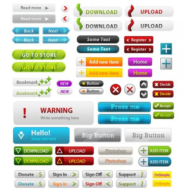 31 Amazing Web 2.0 Buttons Pack PSD web 2.0 web upload unique ui elements ui stylish set quality psd pressed pack original normal new modern interface hi-res HD fresh free download free elements download detailed design creative clean call to action buttons active   