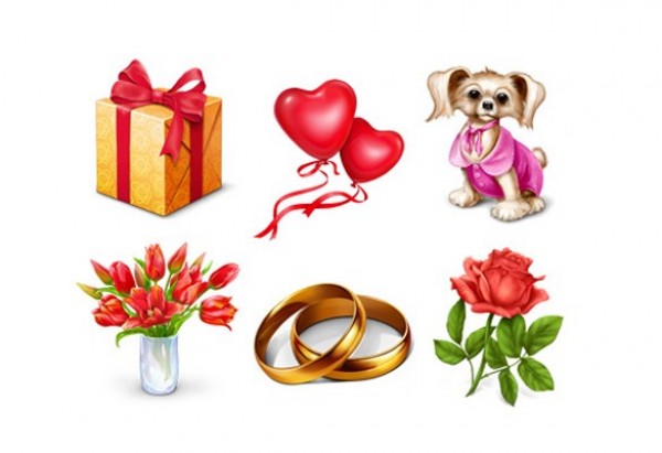 6 Gift Puppy Heart Rings Flower Icons wedding rings web unique tulips stylish simple rose romance red heart balloons quality puppy original new modern love icons hi-res HD gift box gift fresh free download free flowers elements download design creative clean cake bouquet   