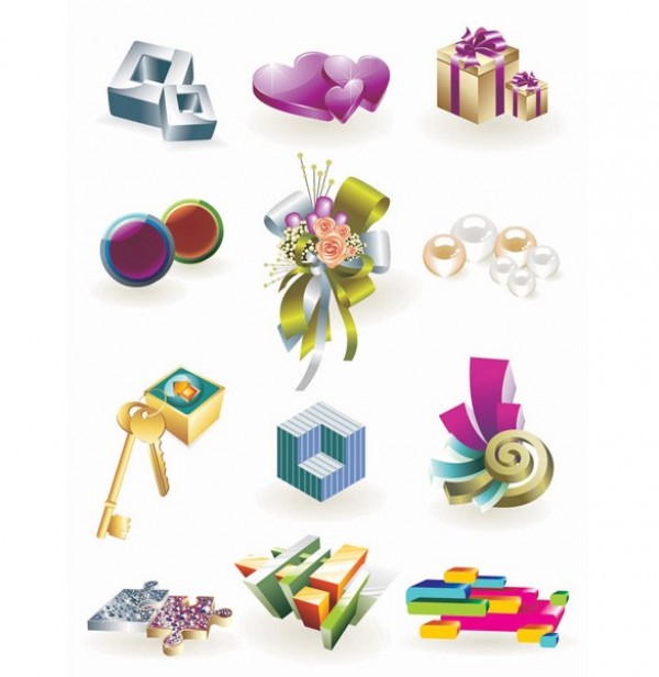 Attractive 3D Vector Icons Set web vector unique ui elements stylish shapes quality original new isometric interface illustrator icons high quality hi-res hearts HD graphic gift box futuristic fresh free download free elements download detailed design creative bouquet 3d   