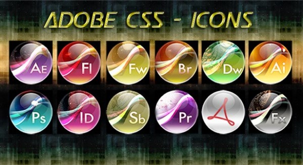 12 Glass Marble Style Adobe Program Icons web unique ui elements ui stylish set quality psd program png original orb new modern marbles marble icons interface icons hi-res HD glass fresh free download free elements download detailed design creative clean Adobe icons Adobe   