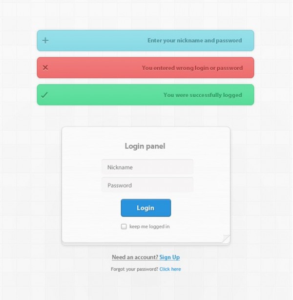 Sweet Login Form with Validation Buttons PSD web validation unique ui elements ui stylish simple signin sign-in quality original new modern login form login interface hi-res HD fresh free download free form elements download detailed design creative clean buttons box   