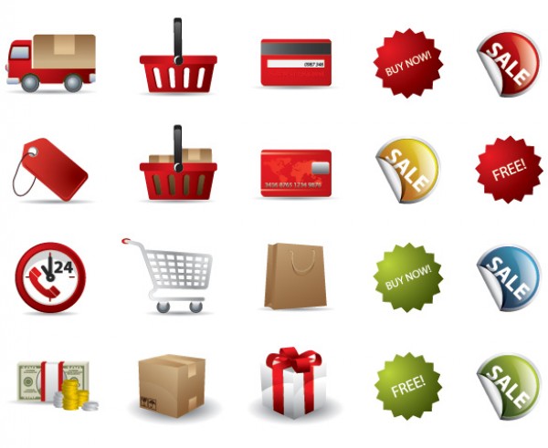 20 Shopping Related Vector Icons Set web vectors vector graphic vector unique ultimate truck stickers shopping shop sale quality photoshop pack original new money modern illustrator illustration icon high quality fresh free vectors free download free download design credit card creative cart box bag ai   