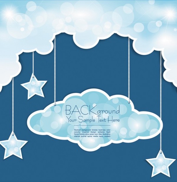 Paper Cloud & Stars Vector Background web weather vector unique stylish stars sky quality paper clouds paper original illustrator high quality graphic fresh free download free dream clouds dream download creative clouds   